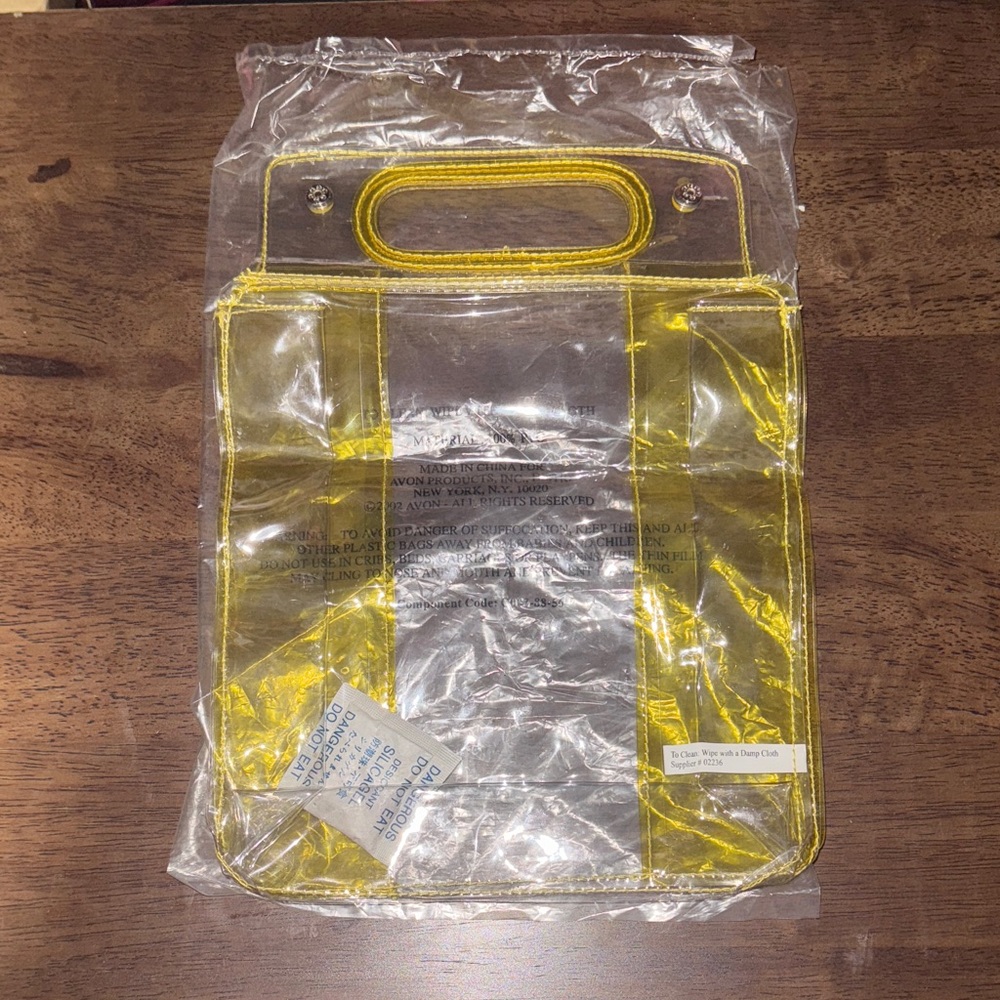 Avon Clear Pvc Mini Bag with Yellow Trim